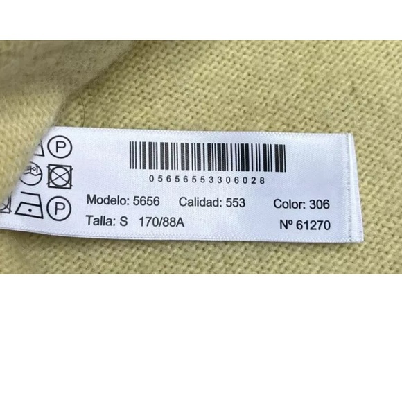 Massimo Dutti Womens Wool Blend V Neck Sweater Size Small Pale Yellow Superb. - Picture 5 of 7